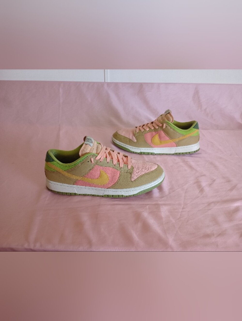 Nike Men's Dunk Low Shoes Sneakers Sun Club Green Pink Size 12
